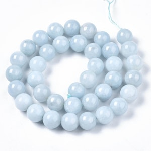 CALCEDOINE gemme pierre fine naturelle en lot de perles rondes en 6mm 8mm 10mm : création bijoux & loisirs créatifs image 3