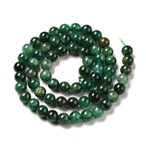 Gemma SMERALDO pietra fine naturale in lotto di perle rotonde da 6 mm 8 mm 10 mm: creazione di gioielli e hobby creativi 6mm  (63 perles)