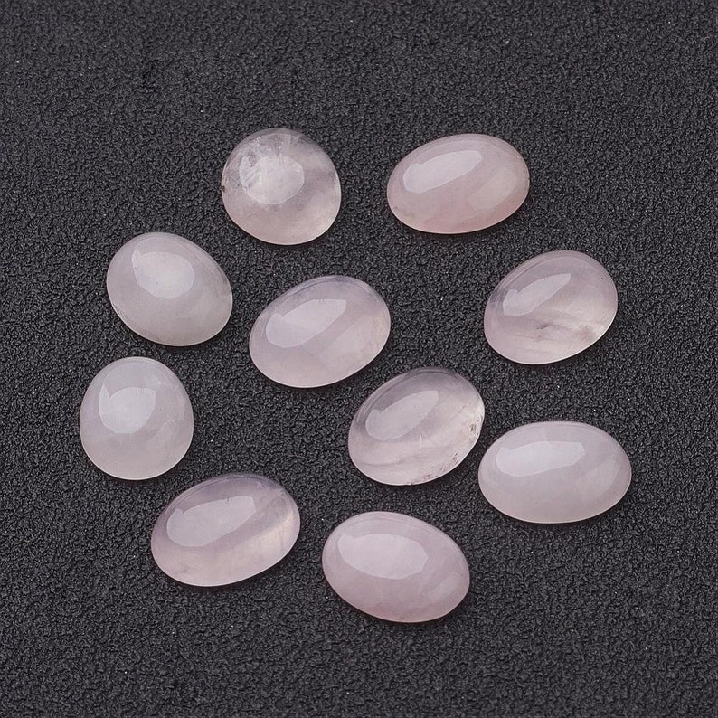 QUARTZ ROSE pierre naturelle en cabochon ovale en 10x8mm, 14x10mm, 18x13mm, 25x18mm et 40x30mm : création bijoux, macramé image 6