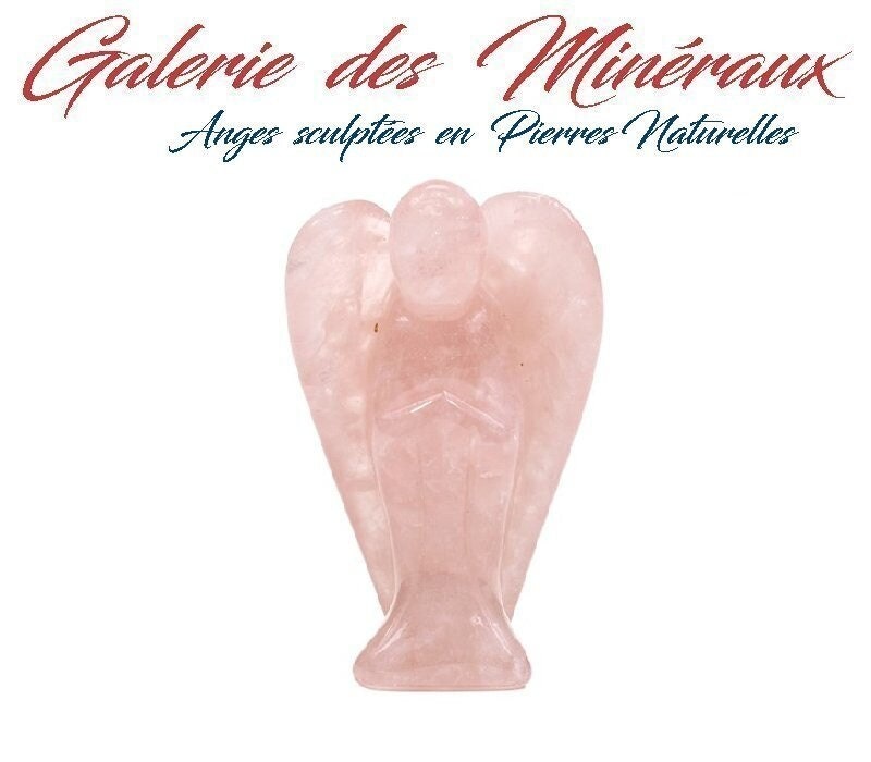 Ange Sculpté en Quartz Rose Pierre Naturelle & Minérale de Qualité Extra - 20Gr Lithothérapie Energi