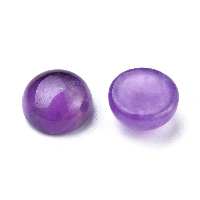 AMETHYSTE pierre naturelle en cabochon rond en 8mm, 10mm, 14mm, 16mm, 20mm et 30mm : création bijoux, macramé et loisirs créatifs image 5