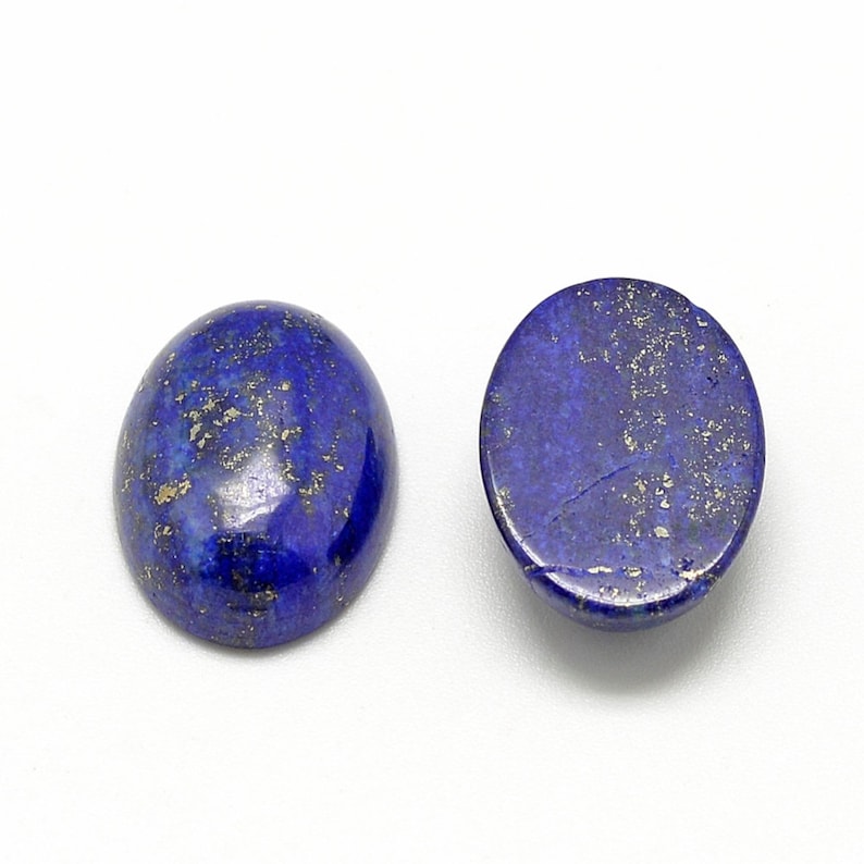 LAPIS LAZULI pierre naturelle cabochon ovale en 14x10mm, 18x13mm, 25x18mm et 40x30mm : création bijoux, macramé et loisirs créatifs image 9