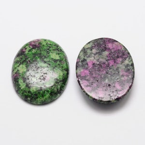 RUBIS ZOÏSITE gemme pierre fine naturelle en cabochon ovale en 18x13mm et 25x18mm : création bijoux, macramé et loisirs créatifs image 4