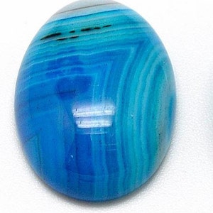 AGATE BLEUE gemme pierre fine naturelle en cabochon ovale en 18x13mm et 25x18mm : création bijoux, macramé et loisirs créatifs image 4