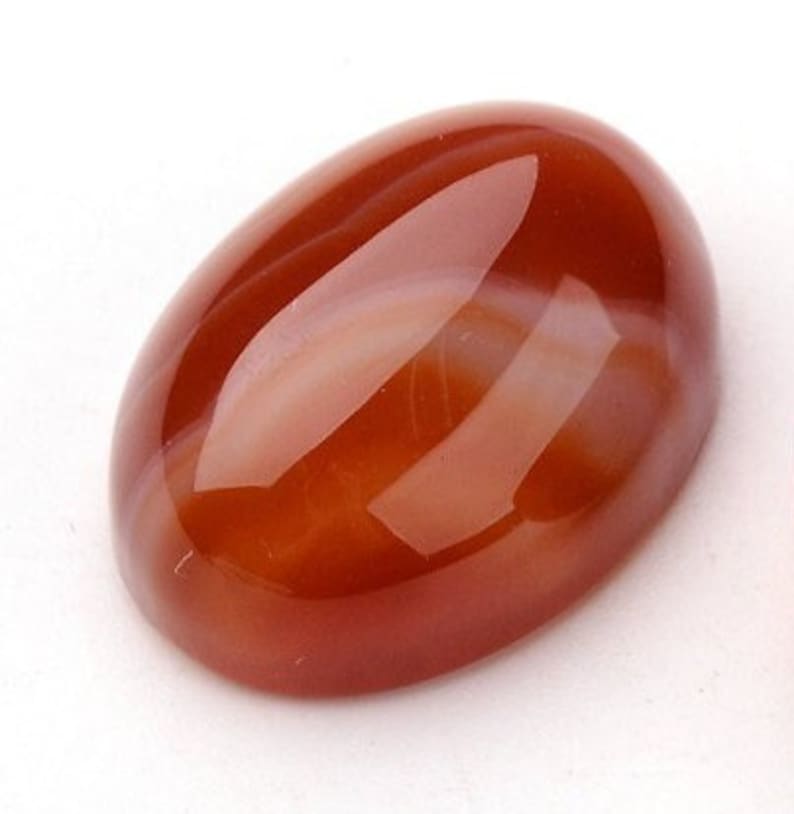 AGATE Rouge gemme pierre fine naturelle en cabochon ovale en 18x13mm : création bijoux, macramé et loisirs créatifs lot de 2 pièces