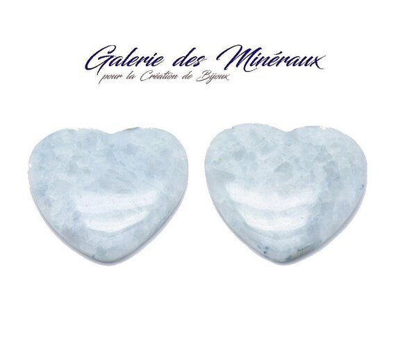 CELESTINE  /  CELESTITE  Pendentif en pierre naturelle  de Qualité Extra en forme Coeur lithotherapie charms love pendant jewelry jewellery