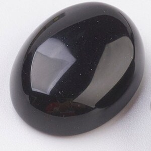 OBSIDIENNE gemme pierre fine naturelle en cabochon ovale en 18x13mm, 25x18mm et 40x30mm : création bijoux, macramé & loisirs créatifs 1 seule pièce