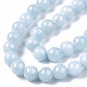 CALCEDOINE gemme pierre fine naturelle en lot de perles rondes en 6mm 8mm 10mm : création bijoux & loisirs créatifs image 4