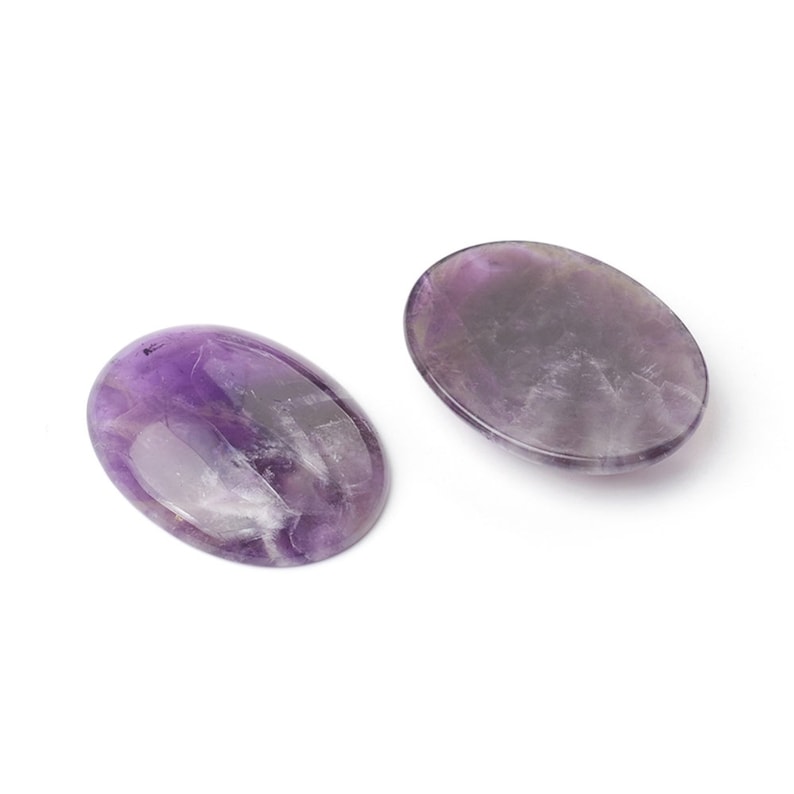 AMETHYSTE pierre naturelle en cabochon ovale en 14x10mm, 18x13mm, 25x18mm et 40x30mm : création bijoux, macramé et loisirs créatifs image 6