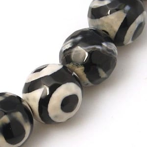 Tibetan AGATE DZI gemstone natural stone in batch of round faceted beads in 8mm 10mm: jewelry creation & creative hobbies