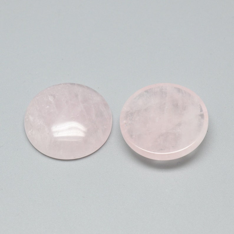 QUARTZ ROSE gemme pierre fine naturelle en cabochon rond en 8mm, 10mm, 14mm, 20mm, 25mm et 30mm : création bijoux, macramé afbeelding 7