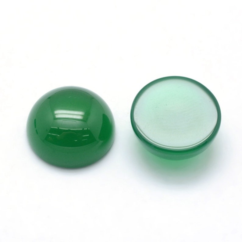 ONYX VERT pierre naturelle en cabochon rond lisse en 8mm: idéale pour la création de bijoux et loisirs créatifs lot de 2 pièces