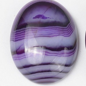 AGATE Violine gemme pierre fine naturelle en cabochon ovale en 18x13mm : création bijoux, macramé et loisirs créatifs pour 1 pièce