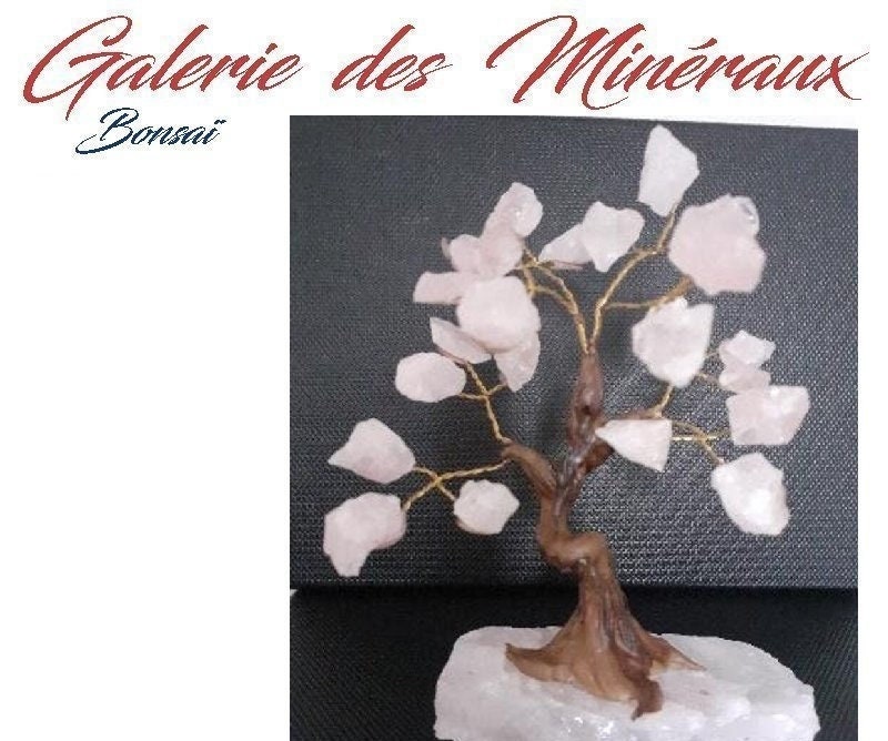 Bonsaï de Quartz Rose en Pierres Minérales Lithothérapie Energies Positives