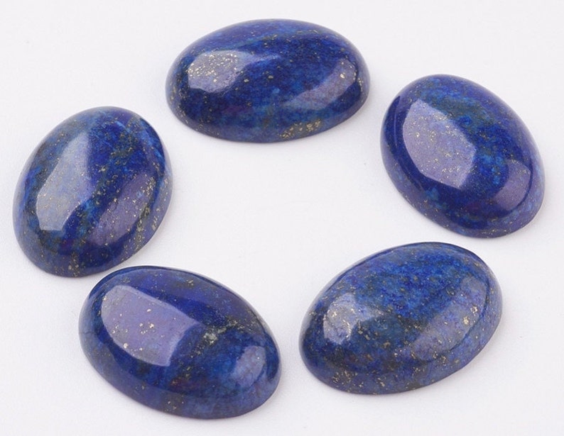 LAPIS LAZULI pierre naturelle cabochon ovale en 14x10mm, 18x13mm, 25x18mm et 40x30mm : création bijoux, macramé et loisirs créatifs image 2