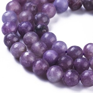 LEPIDOLITE gemme pierre fine naturelle en lot de perles rondes en 6mm 8mm : création bijoux & loisirs créatifs image 2