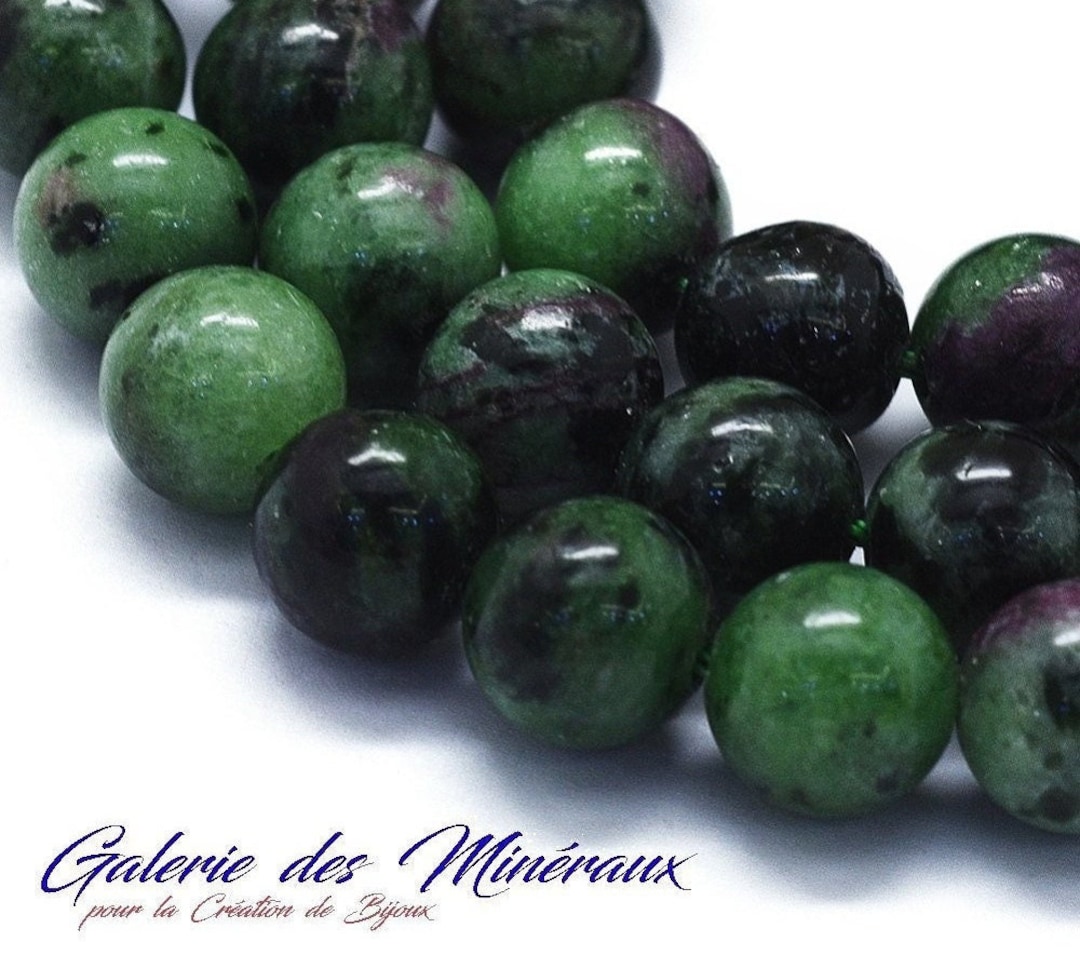 Bracelet Extensible En Rubis Zoïsite – Perles 8mm, Pierre De Guérison, Neuf Avec étiquettes