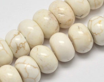 MAGNESITE  perle naturelle en lot de perles rondelles   en 12mm : idéale pour la création de bijoux et loisirs créatifs