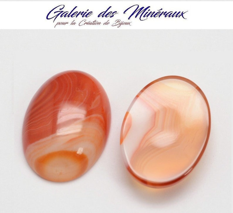CORNALINE gemme pierre fine naturelle en cabochon ovale en 18x13mm, 25x18mm et 40x30mm : création bijoux, macramé & loisirs créatifs image 1