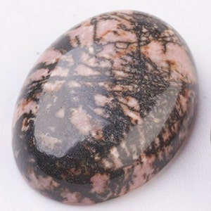RHODONITE gemme pierre fine naturelle en cabochon ovale en 18x13mm, 25x18mm et 40x30mm : création bijoux, macramé & loisirs créatifs image 4