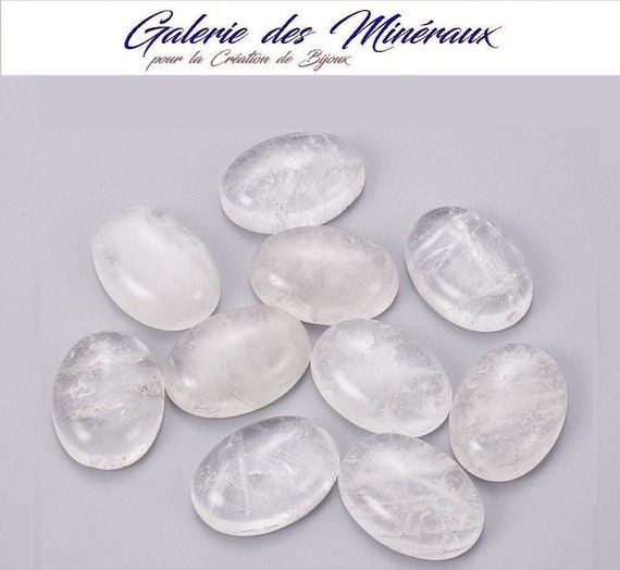 Natural Quartz Cabochons – Oval Flat Back – Polished Gemstone Beads For Jewelry Making – Paseisaku – New With Tags