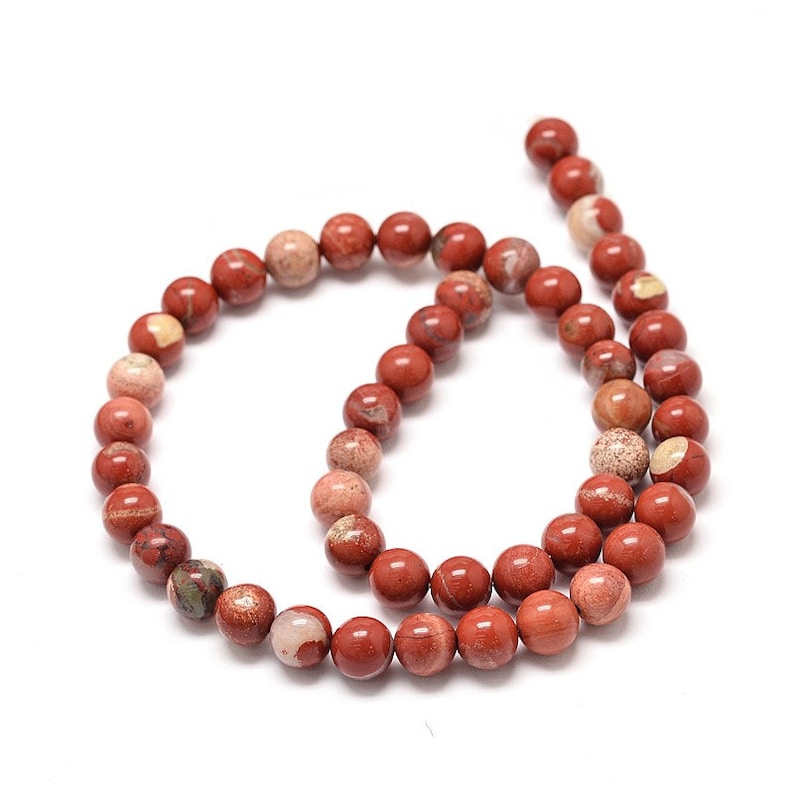 JASPE ROUGE gemme pierre fine naturelle en lot de perles rondes en 6mm 8mm 10mm : création bijoux & loisirs créatifs image 5