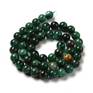 EMERAUDE gemme pierre fine naturelle en lot de perles rondes en 6mm 8mm 10mm : création bijoux & loisirs créatifs 8mm (48 perles)