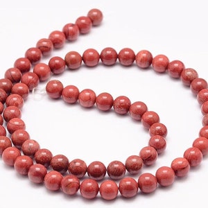 JASPE ROUGE gemme pierre fine naturelle en lot de perles rondes en 6mm 8mm 10mm : création bijoux & loisirs créatifs image 4