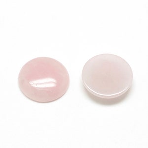 QUARTZ ROSE gemme pierre fine naturelle en cabochon rond en 8mm, 10mm, 14mm, 20mm, 25mm et 30mm : création bijoux, macramé lot de 2 pièces