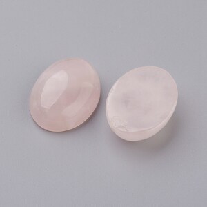 QUARTZ ROSE pierre naturelle en cabochon ovale en 10x8mm, 14x10mm, 18x13mm, 25x18mm et 40x30mm : création bijoux, macramé lot de 2 pièces