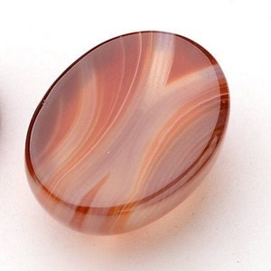 AGATE Rouge gemme pierre fine naturelle en cabochon ovale en 18x13mm : création bijoux, macramé et loisirs créatifs pour 1 pièce