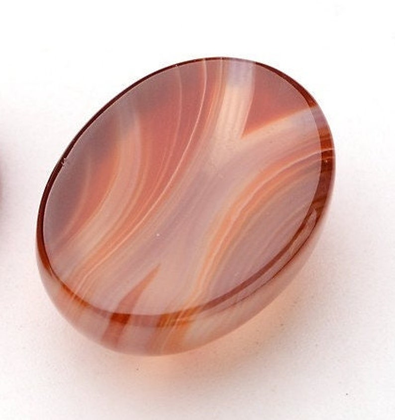 AGATE Rouge gemme pierre fine naturelle en cabochon ovale en 18x13mm : création bijoux, macramé et loisirs créatifs pour 1 pièce