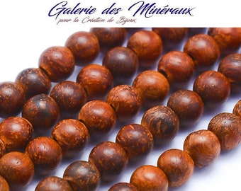 ROSEWOOD natural wooden bead in a set of round beads in 6mm 8mm 10mm: jewelry creation & creative hobbies