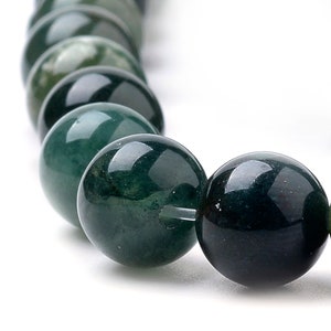 AGATE MOUSSE gemme pierre fine naturelle en lot de perles rondes en 6mm 8mm 10mm : création bijoux & loisirs créatifs image 3