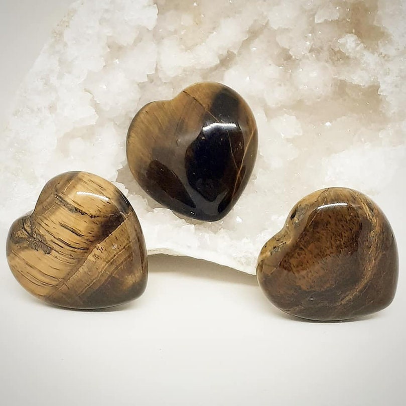 Cœur en Œil de Tigre Qualité Extra - 50Gr Lithothérapie Energies Positives