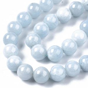 CALCEDOINE gemme pierre fine naturelle en lot de perles rondes en 6mm 8mm 10mm : création bijoux & loisirs créatifs image 2