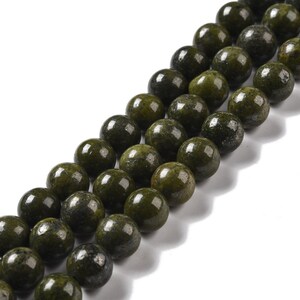 EPIDOTE gemme pierre fine naturelle en lot de perles rondes en 6mm 8mm 10mm : création bijoux & loisirs créatifs image 5