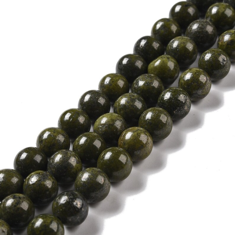 EPIDOTE natuurlijke fijne stenen edelsteen in batch ronde kralen in 6 mm 8 mm 10 mm: sieraden maken en creatieve hobby's afbeelding 5