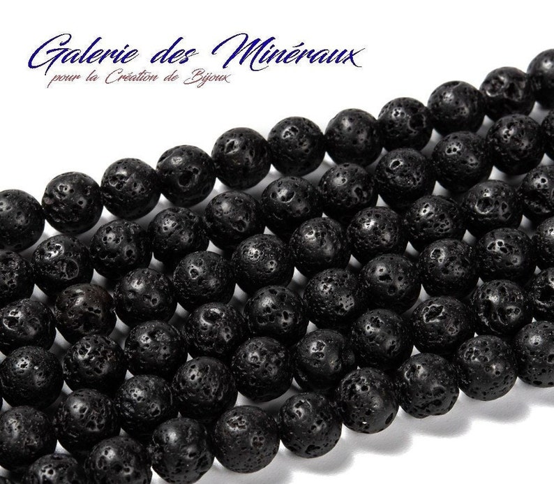 LAVA STONE gemstone natural stone in batch of round beads in 6mm 8mm 10mm: jewelry creation & creative hobbies image 1