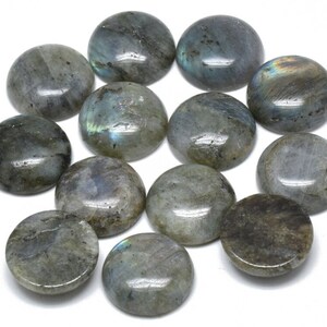 LABRADORITE gemme pierre fine naturelle en cabochon rond en 12mm et 20mm : création bijoux, macramé et loisirs créatifs 20mm