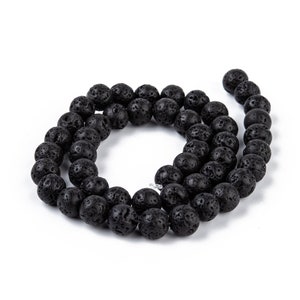 LAVA STONE gemstone natural stone in batch of round beads in 6mm 8mm 10mm: jewelry creation & creative hobbies 10mm (38 perles)