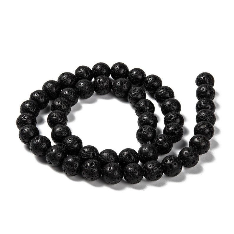 LAVA STONE gemstone natural stone in batch of round beads in 6mm 8mm 10mm: jewelry creation & creative hobbies image 4