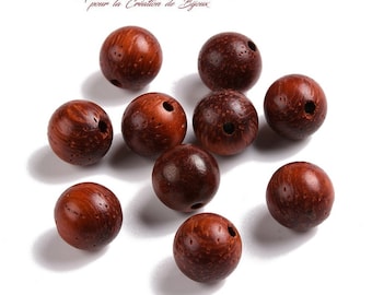 Cuentas de madera natural de palisandro en un juego de cuentas redondas de 6 mm, 8 mm y 10 mm: fabricación de joyas y manualidades
