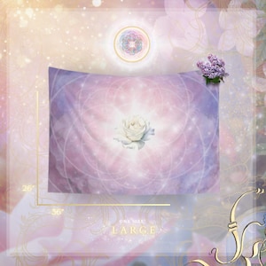 Tapiz Rosa Dragón - “Pureza a través de la sabiduría compasiva” (Lila) Tapiz de diseño especial de WaterOfTheStars