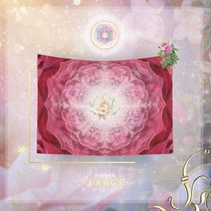 Tapiz Dragon Rose "Pureza a través de la pasión alineada" - (Rosa) Decoración geométrica de diseño especial