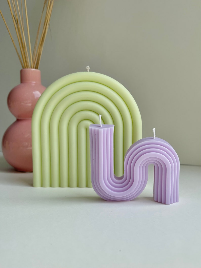 Arch candle Rainbow Candle Modern Candle Gift Bougie Minimalistic Candle Bougies Soy wax candles Birthday Gift image 5