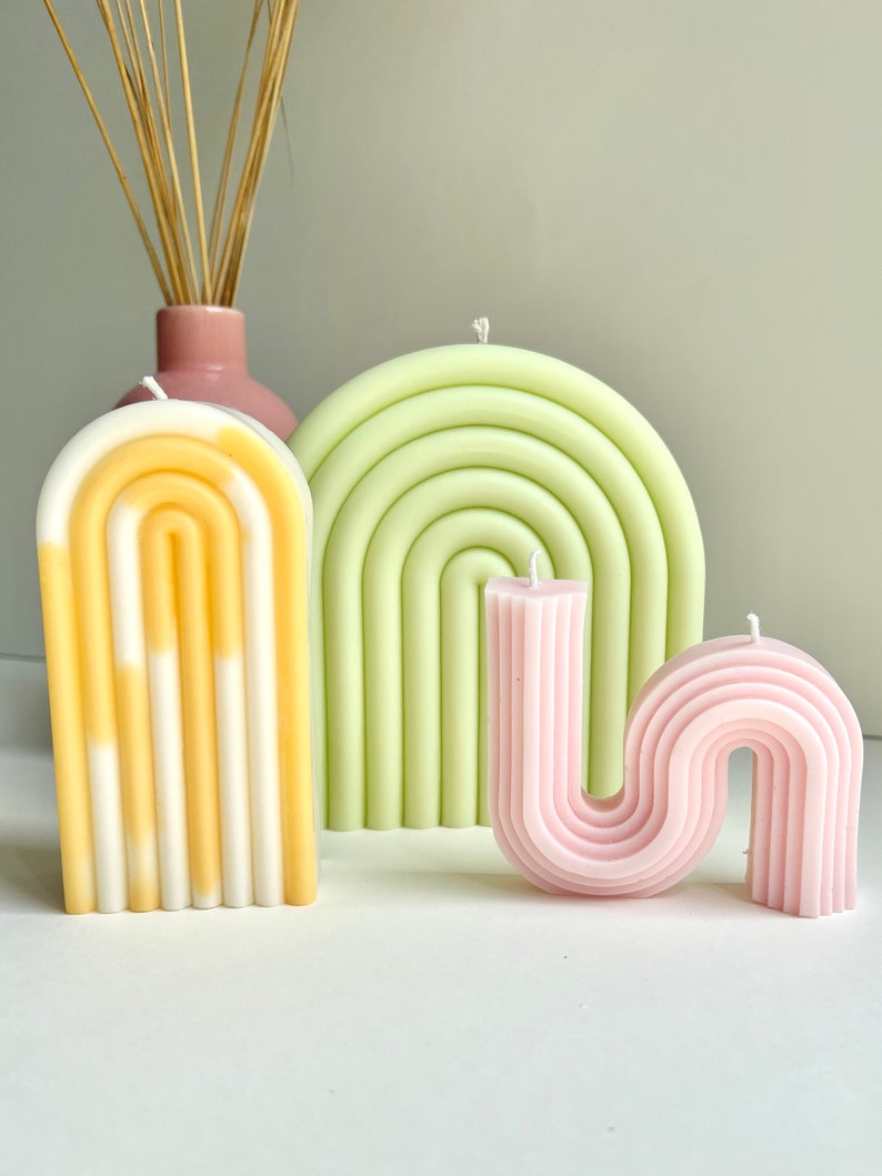Arch candle Rainbow Candle Modern Candle Gift Bougie Minimalistic Candle Bougies Soy wax candles Birthday Gift image 1