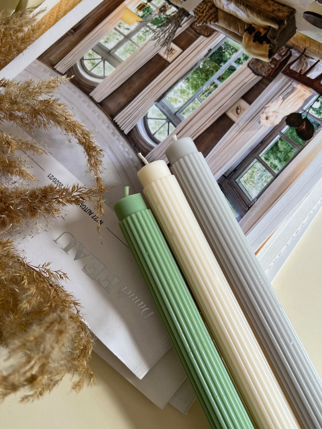 Taper Candles Soy Wax Candle Minimalistic Home Decor Etsy