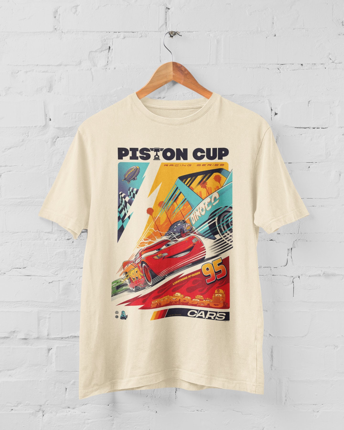 Discover Cars Lightning McQueen Inspired Vintage Custom Race T-Shirt