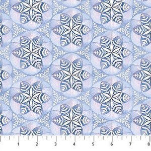 Polar frost  snowflake medallion by Northcott fabrics